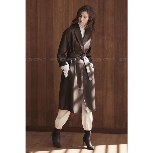 Brunello Cucinelli Leather Reversible Brown Black Coat Jacket Size 42 M - Picture 6 of 11